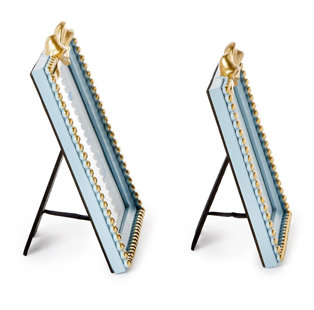 Blue Bow Beaded Photo Frame