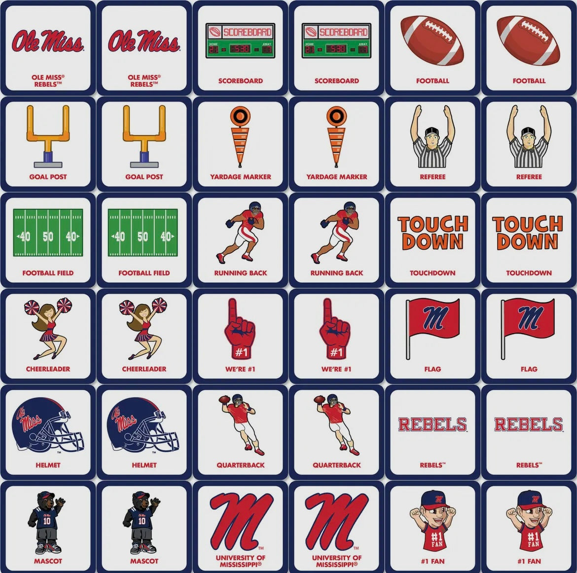 Ole Miss Matching Game