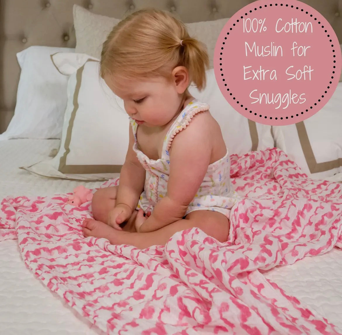 Pink Ribbons Swaddle Blanket