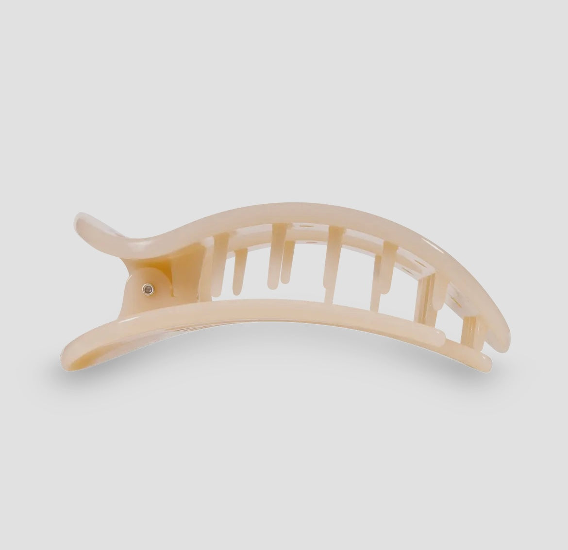 Teleties Medium Almond Beige Round Flat Hair Clip