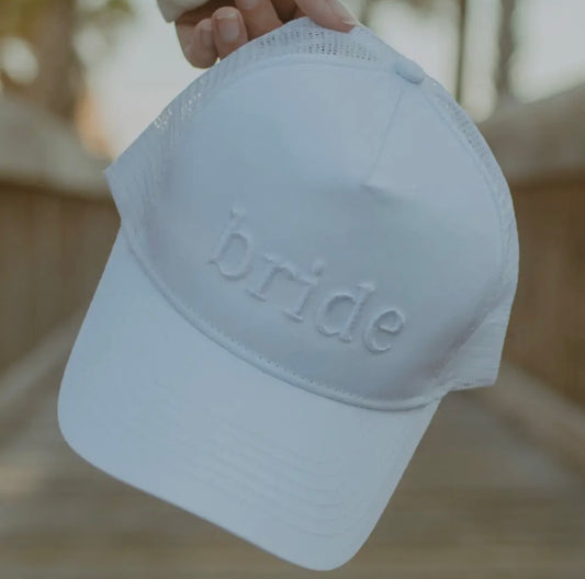White Bride Embroidered Trucker Hat