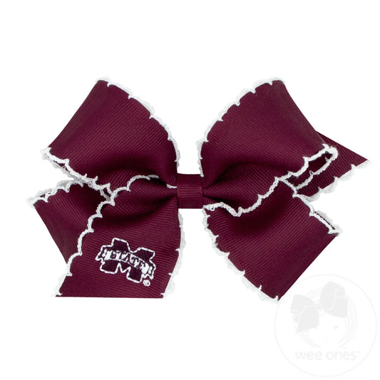 Medium Mississippi State Moonstitch Embroidered Hair Bow