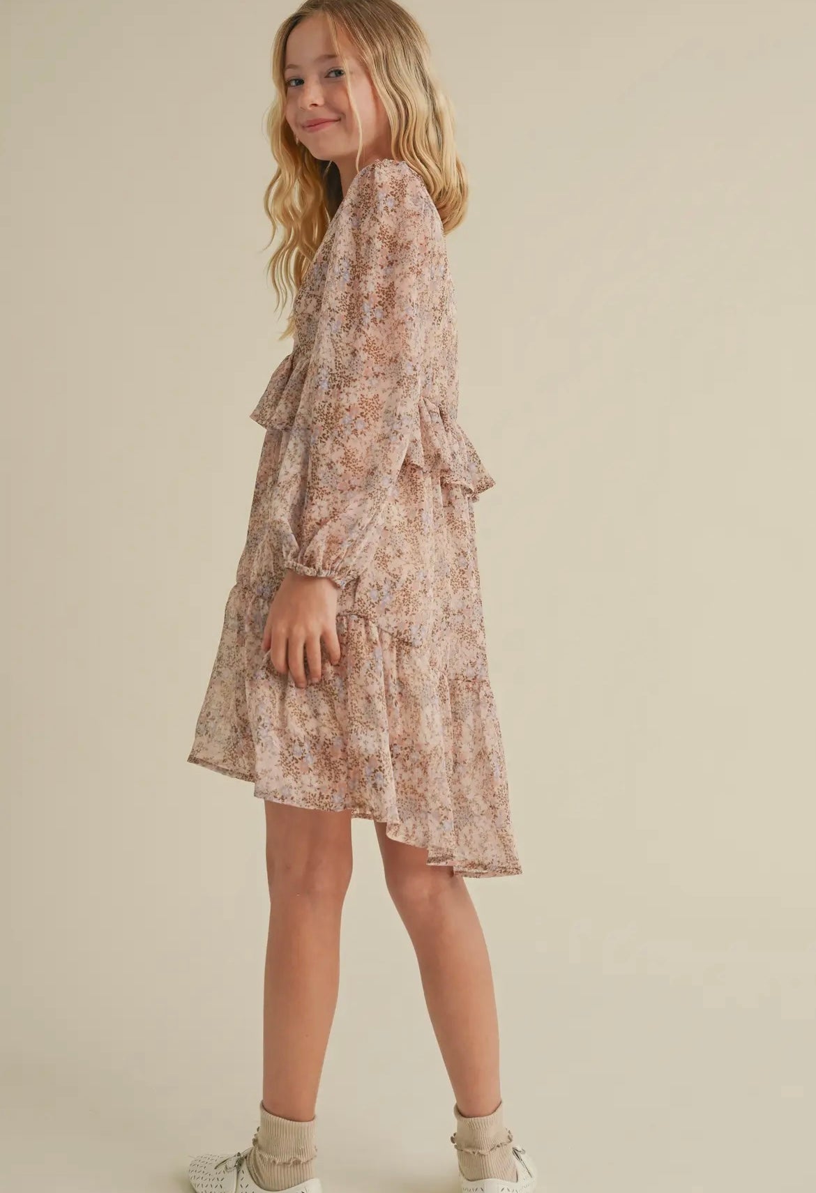 Blush Floral Hi-Lo Dress