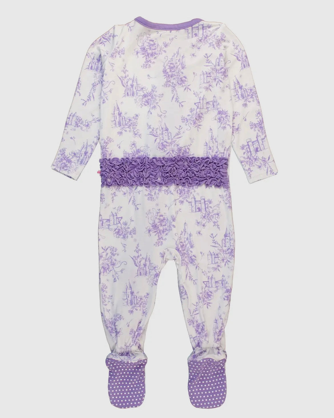 Purple Princess Castle Toile Footie Pajamas