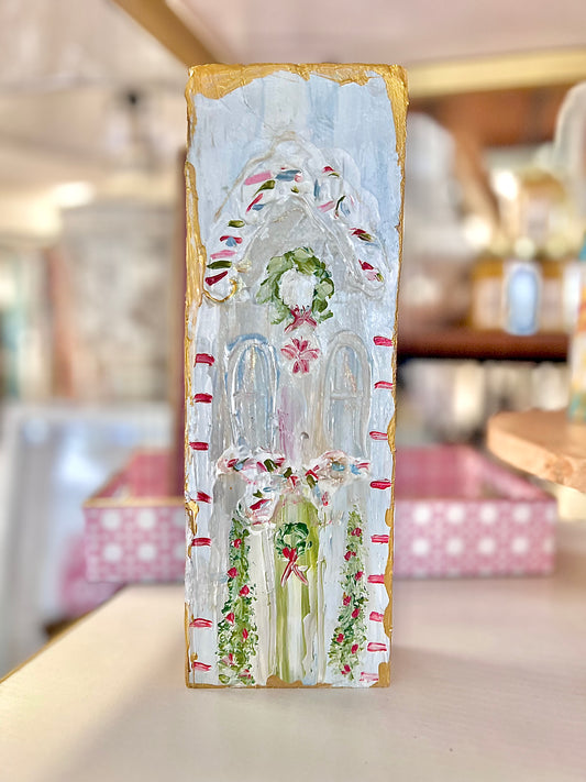 BB Fulton Gingerbread House Wood Block Painting