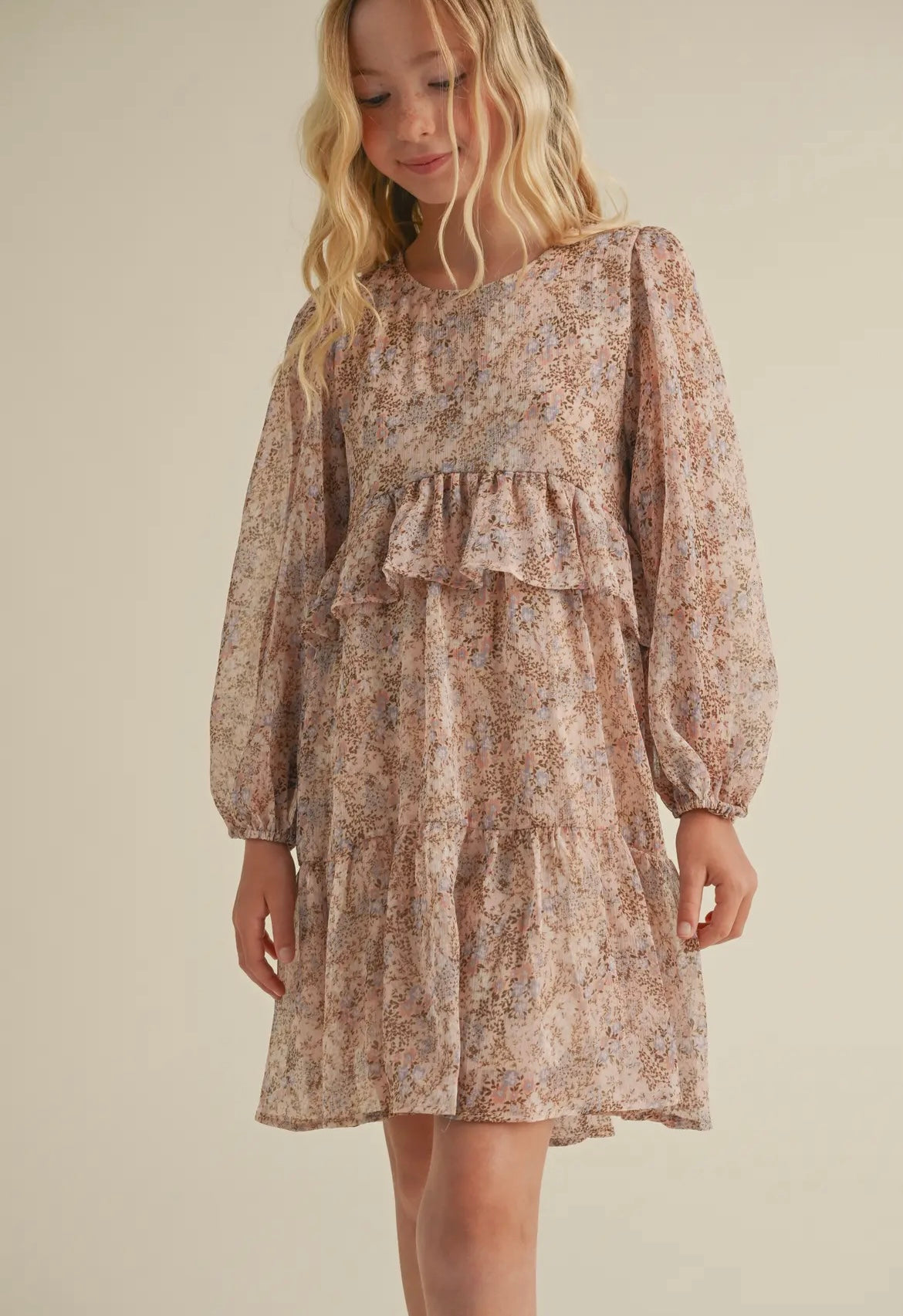 Blush Floral Hi-Lo Dress