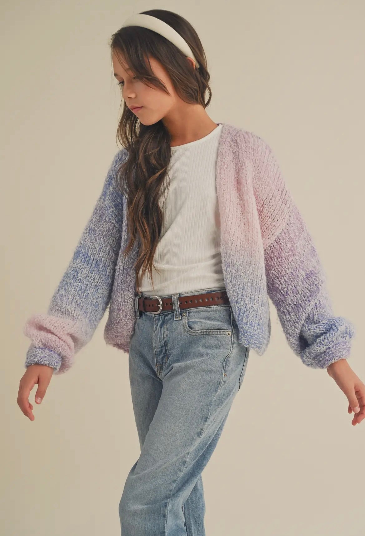 Pastel Multicolor Cropped Cardigan