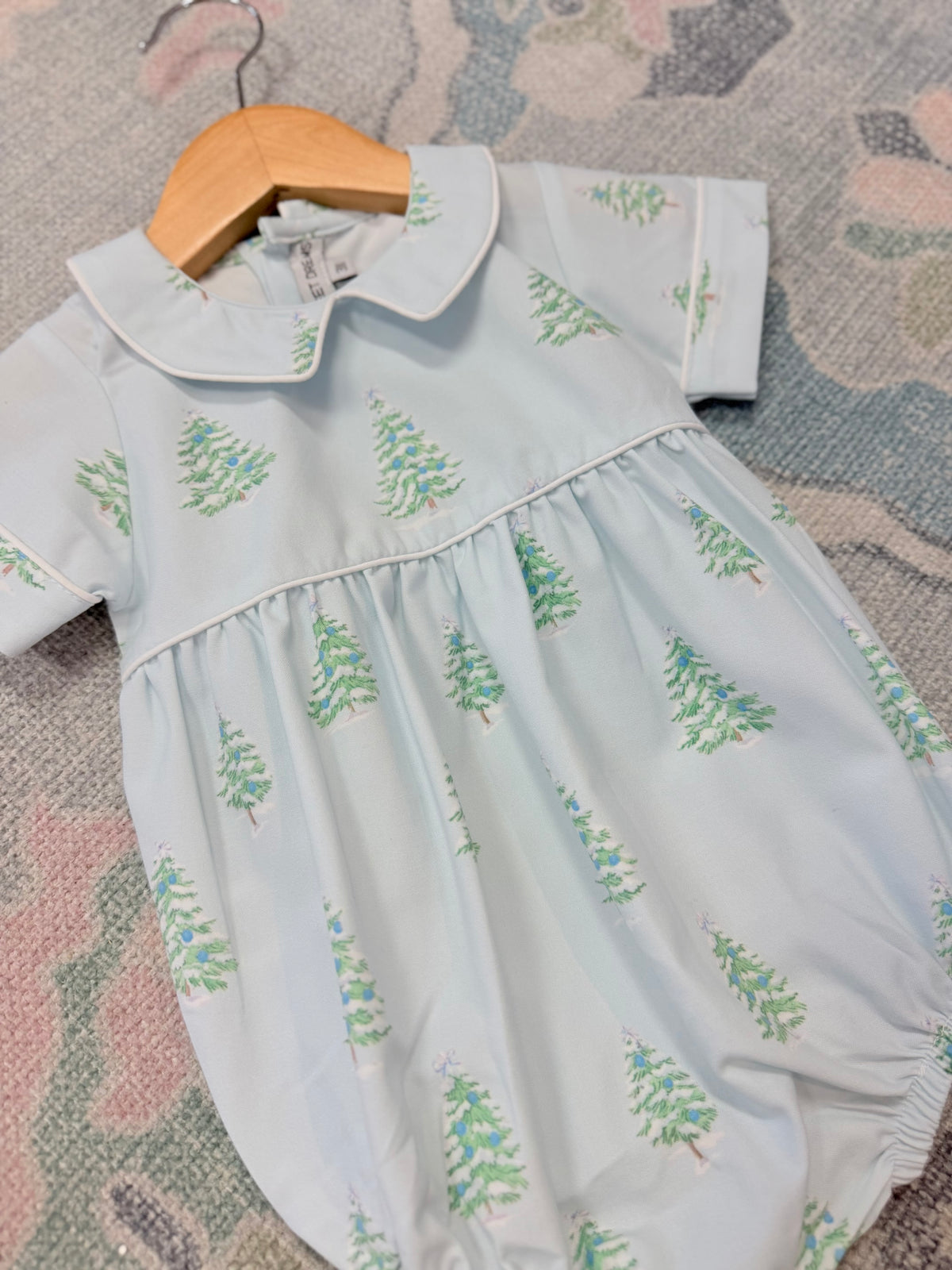Christmas Tree Print Blue Bubble