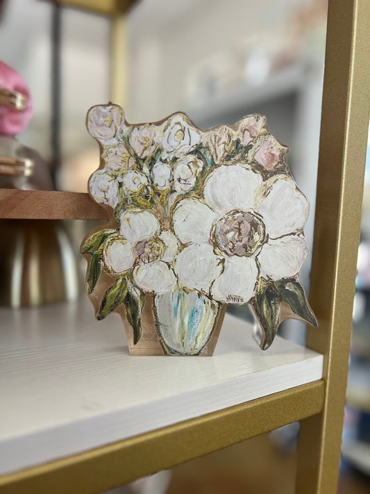 BB Fulton White Floral Acrylic