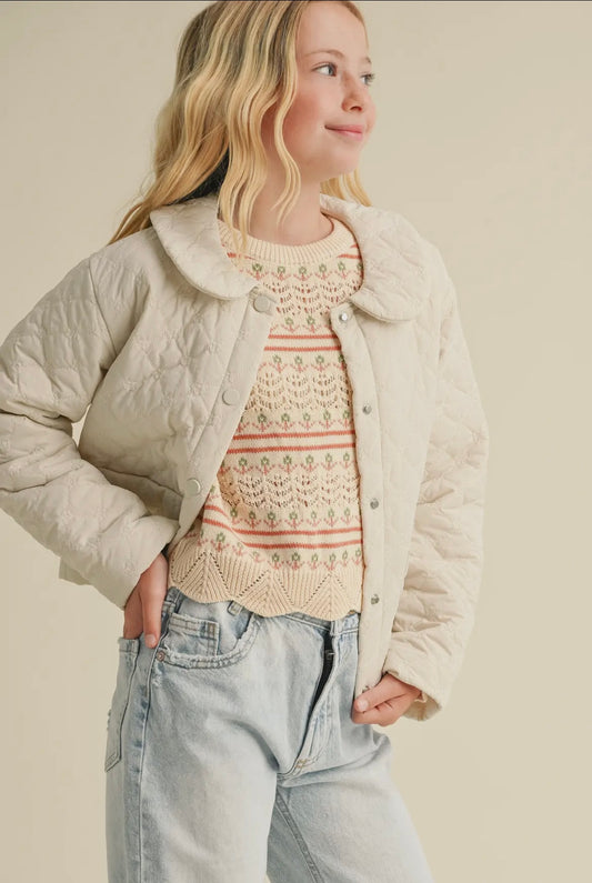 Cream Quilted Jacket