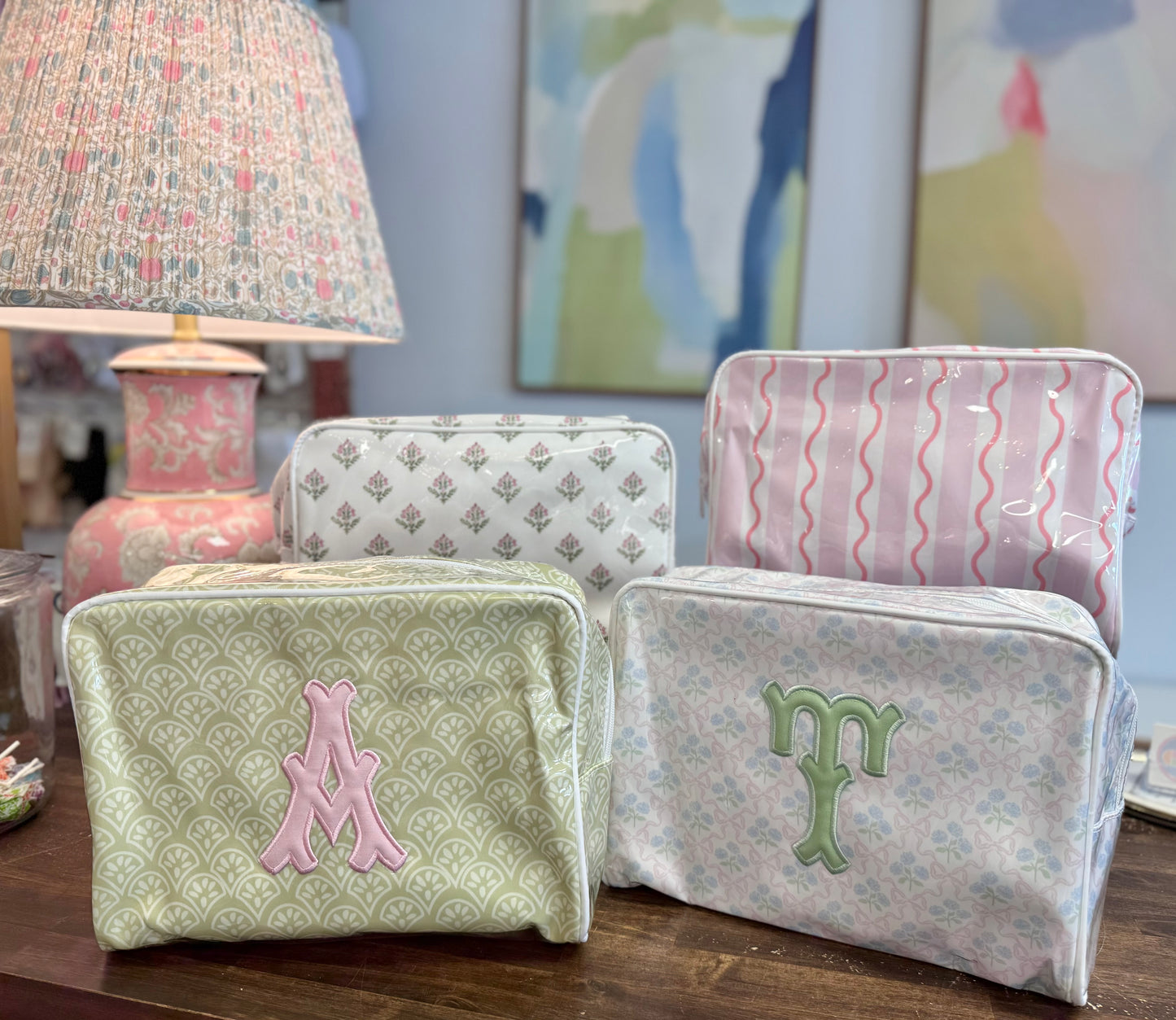 Clear Coated Cosmetic Bag