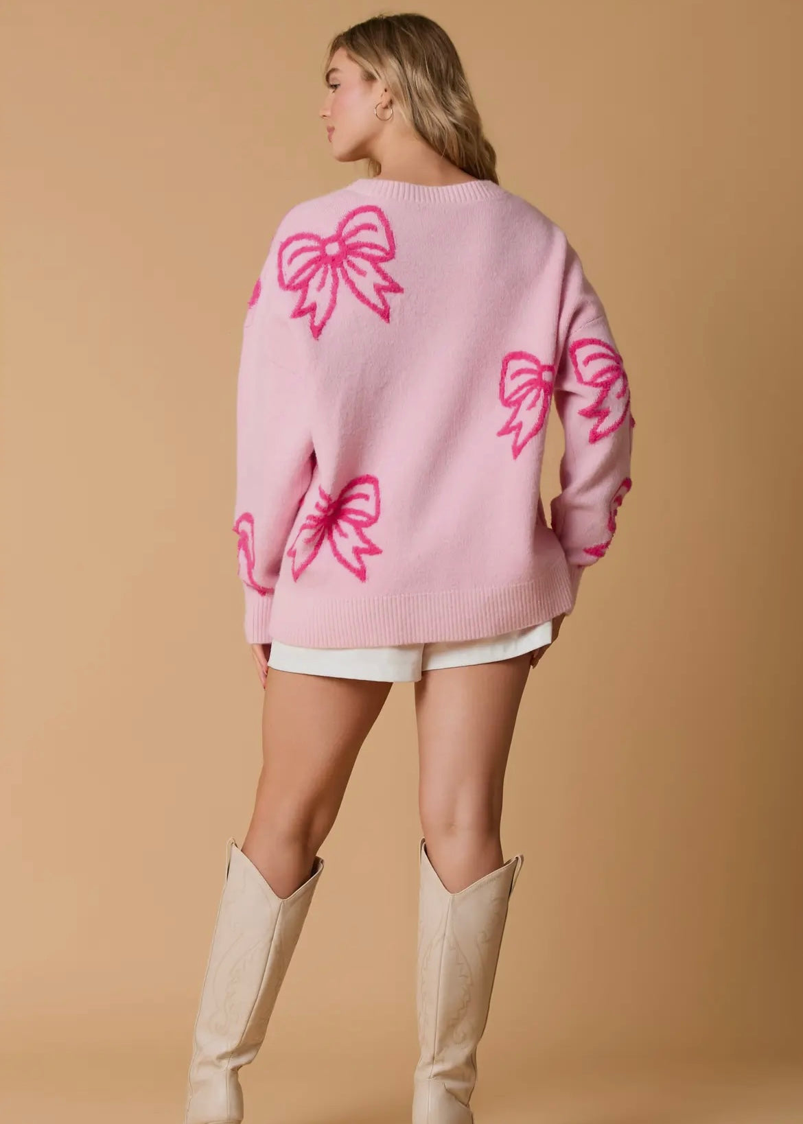 Pretty In Pink Bows Sweater