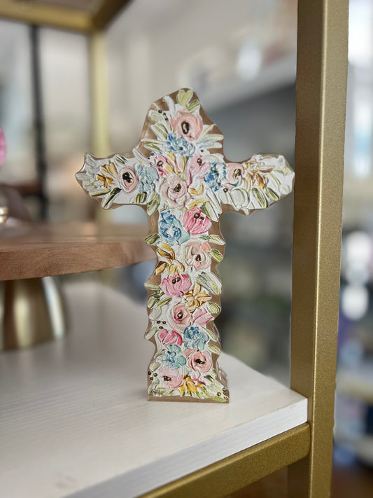 BB Fulton Acrylic Floral Cross
