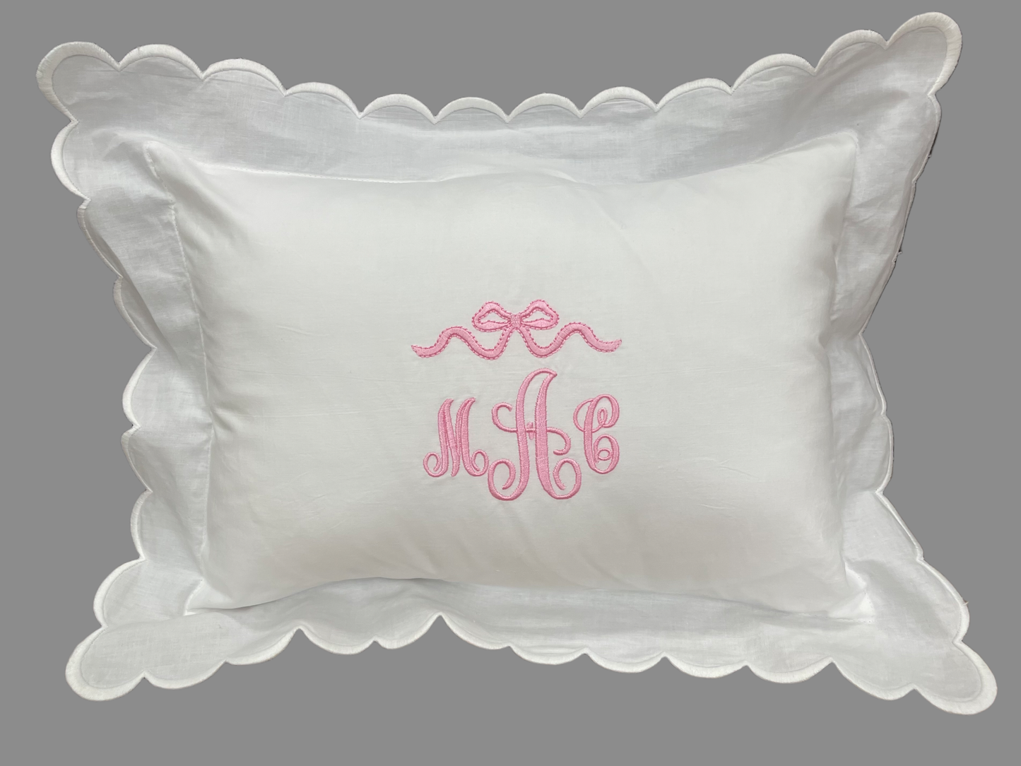 White Scallop Baby Pillow