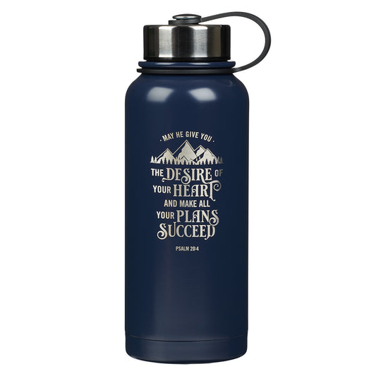 The Desire Of Your Heart Navy Stainless Steel Water Bottle