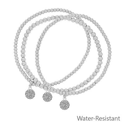 MB - Helena Silver Water Resistant Bracelet Stack