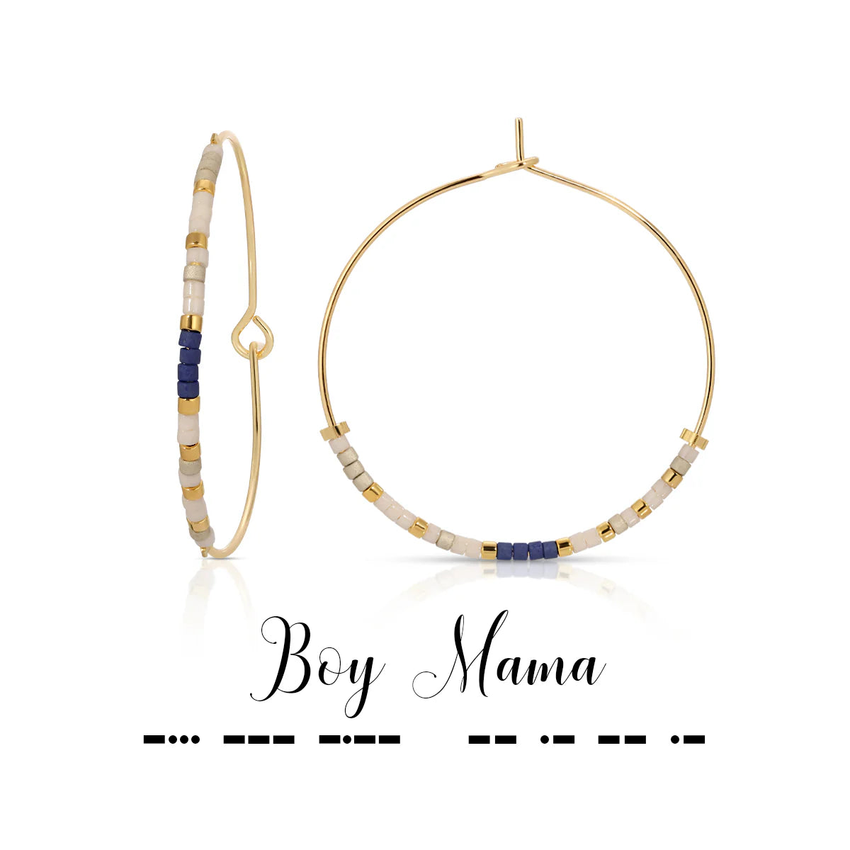 Boy Mama Dot & Dash Hoop Earrings