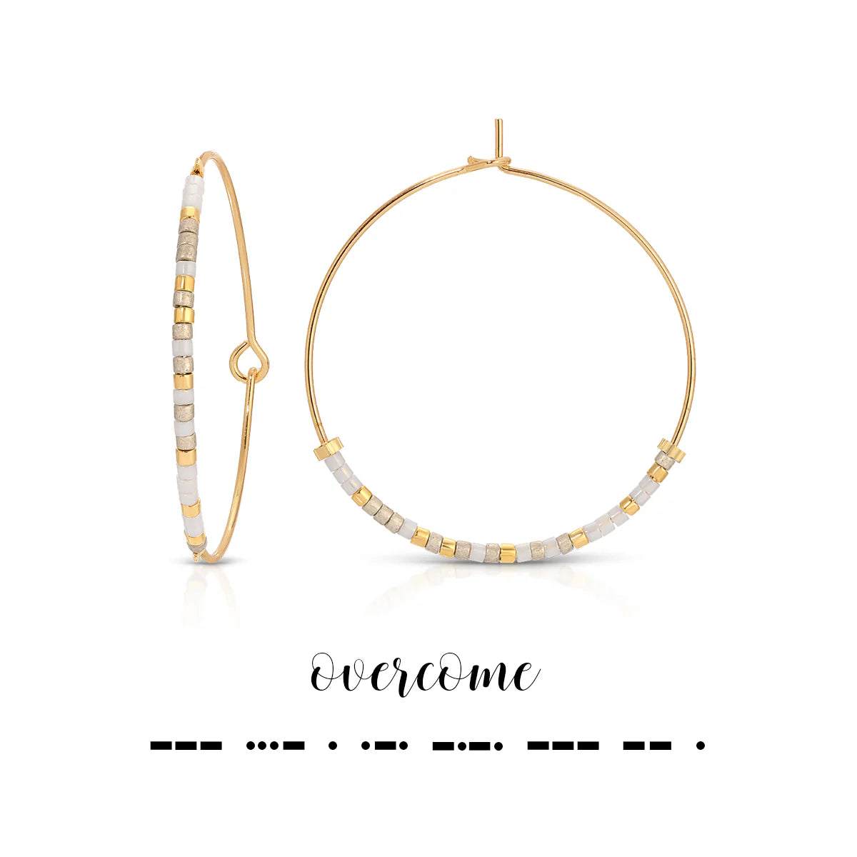 Overcome Dot & Dash Hoop Earrings