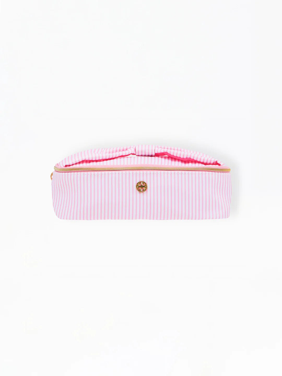 Kiss & Makeup Mini Cosmetic Bag - Pink Stripe