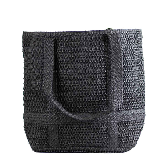 Andros Straw Tote - Black