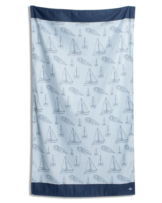 Set Sail Giant Beach Towel - Light Blue & Navy