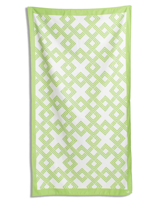 Savannah Giant Beach Towel - Green & White