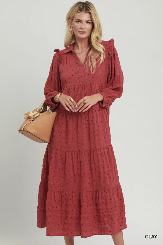 Head Over Heels Swiss Dot Midi Dress