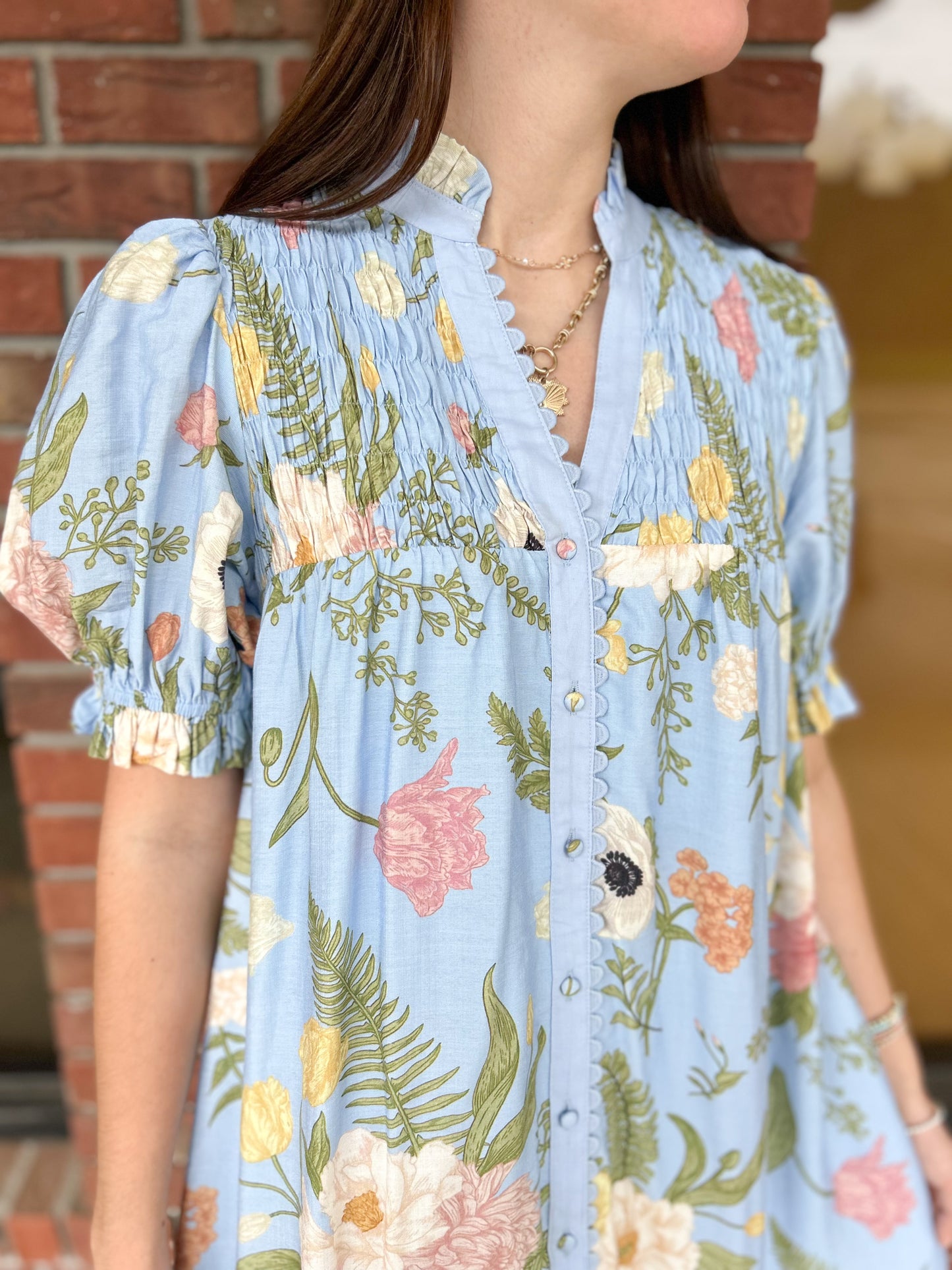 Garden Club Blue Floral Midi Dress