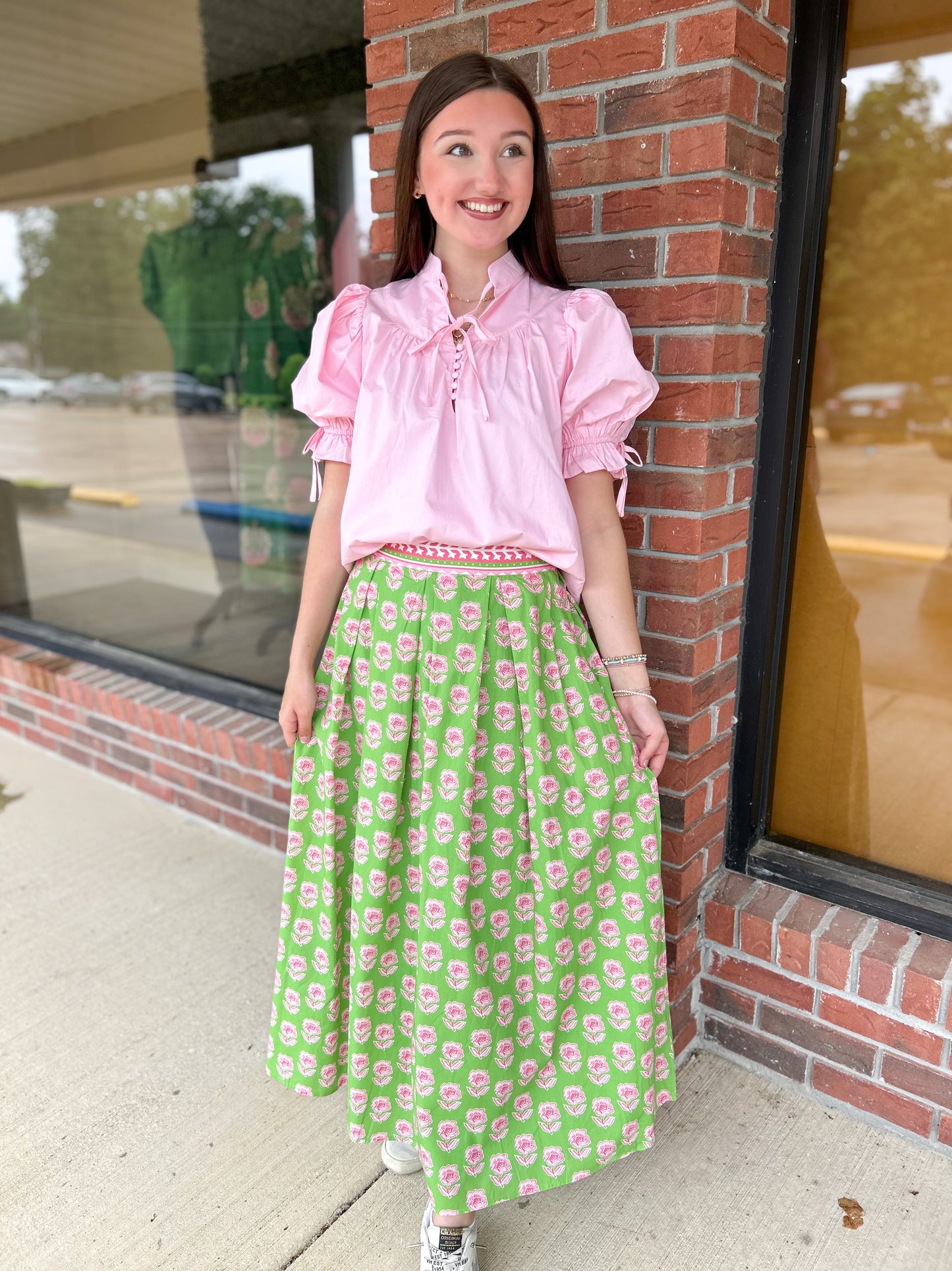 Summer Is Calling Green Midi Skirt