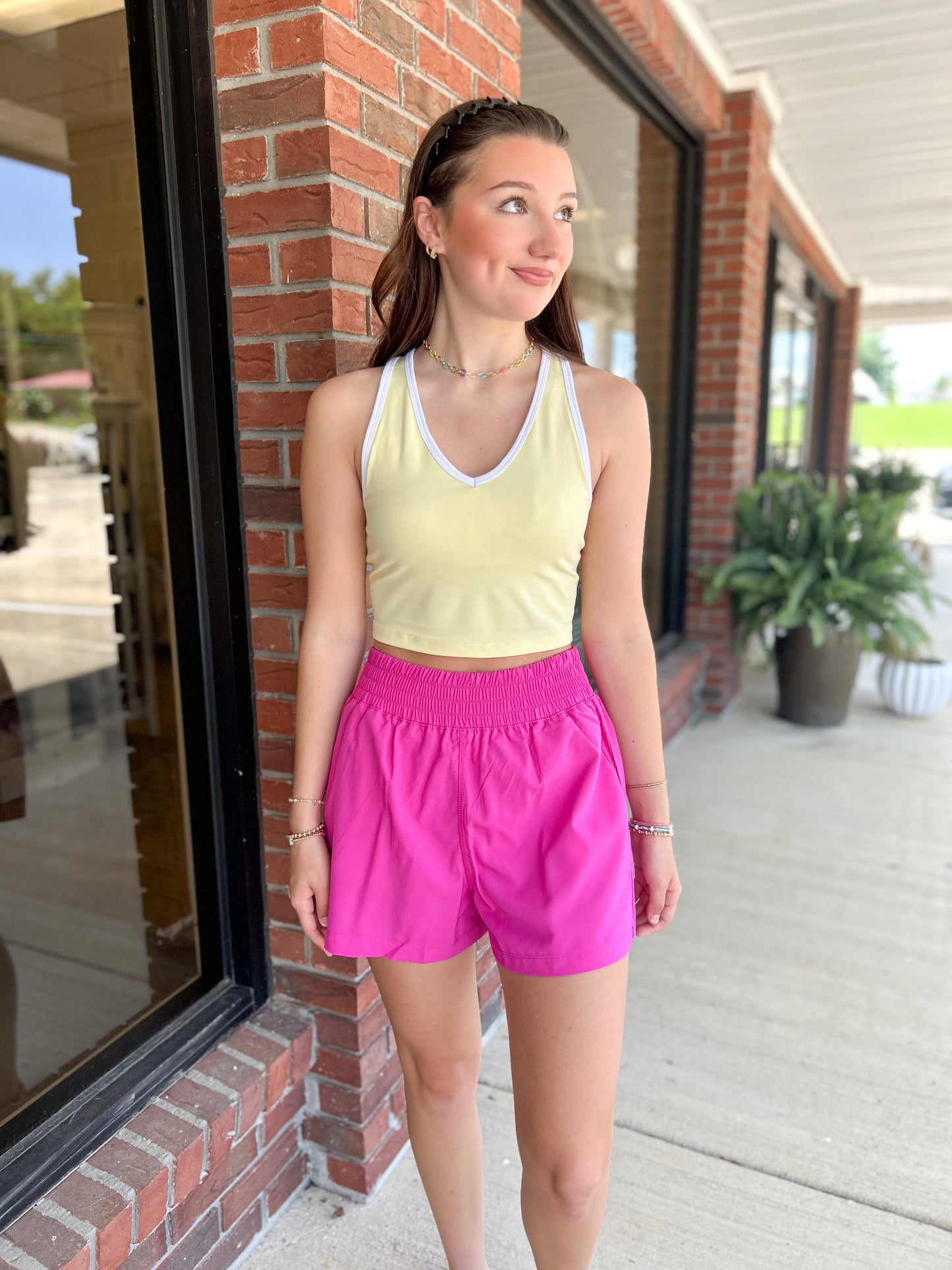 Light Magenta Soft Woven Lined Shorts With Pocket