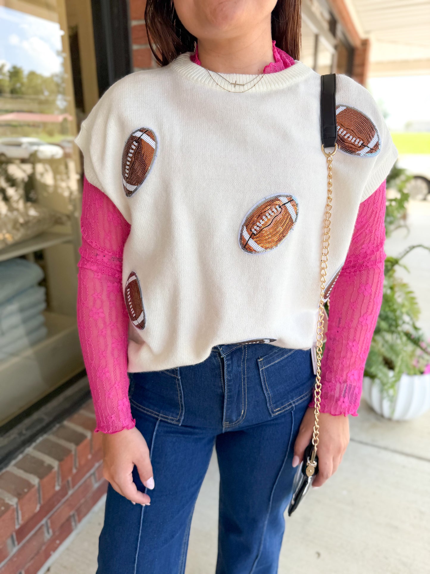 Star Power Sequin Football Top