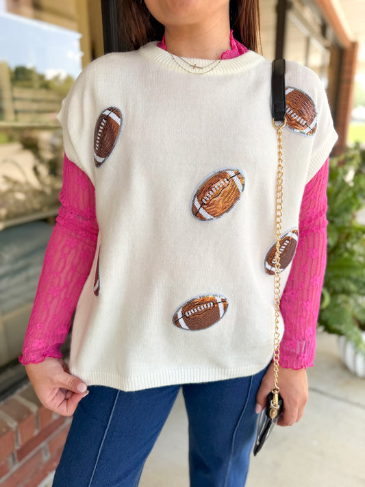 Star Power Sequin Football Top