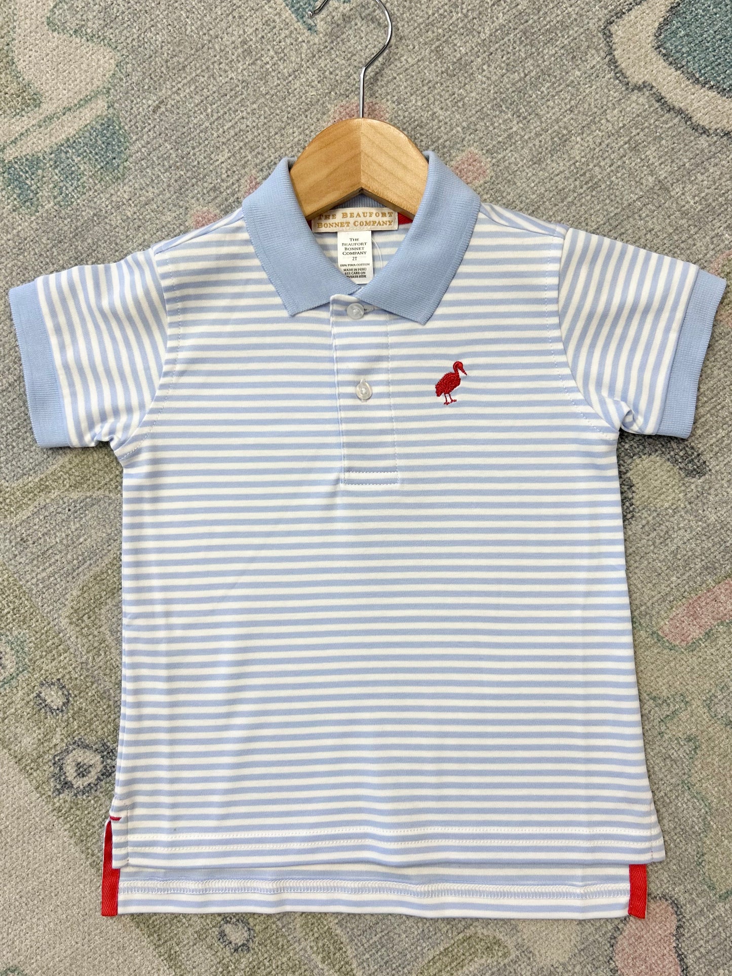 Prim and Proper Polo Short Sleeve Pima - Beale Street Blue Stripe/Beale Street Blue