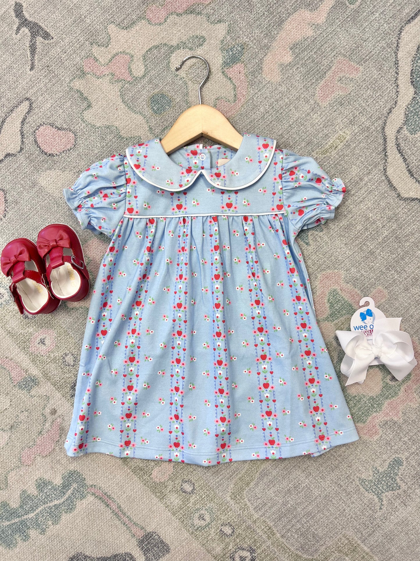 Holly Day Dress - First Day Flowers/Worth Ave White/Richmond (Normal Weight Pima)