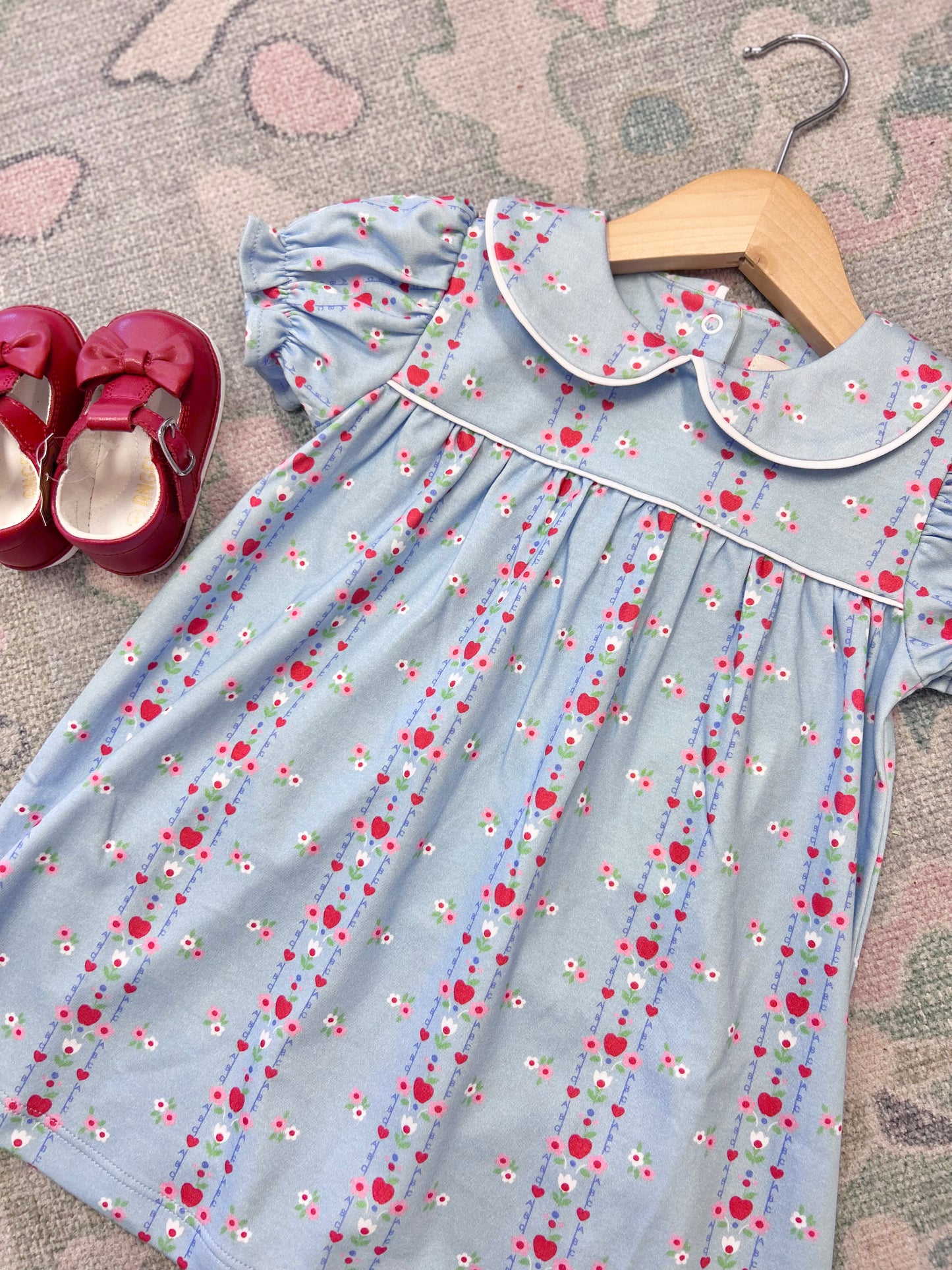 Holly Day Dress - First Day Flowers/Worth Ave White/Richmond (Normal Weight Pima)