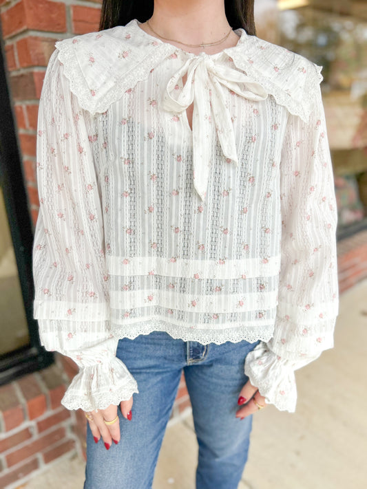 Something Sweet Floral Bow Blouse