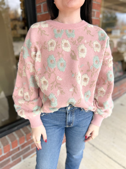 Make Me Blush Floral Sweater