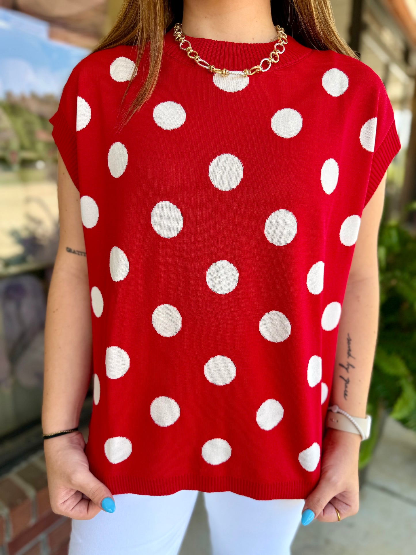 Darling Dots Red & White Top