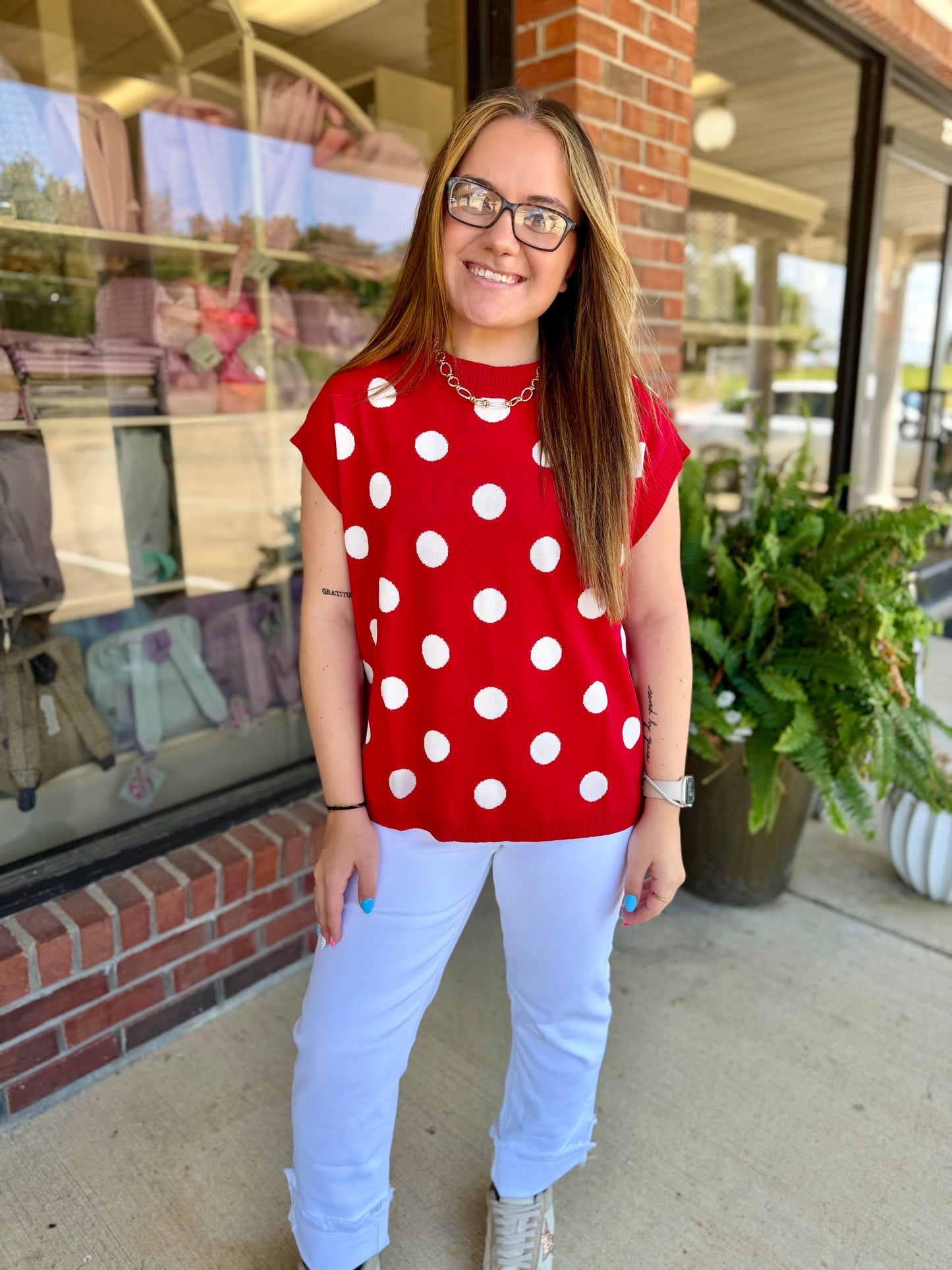 Darling Dots Red & White Top