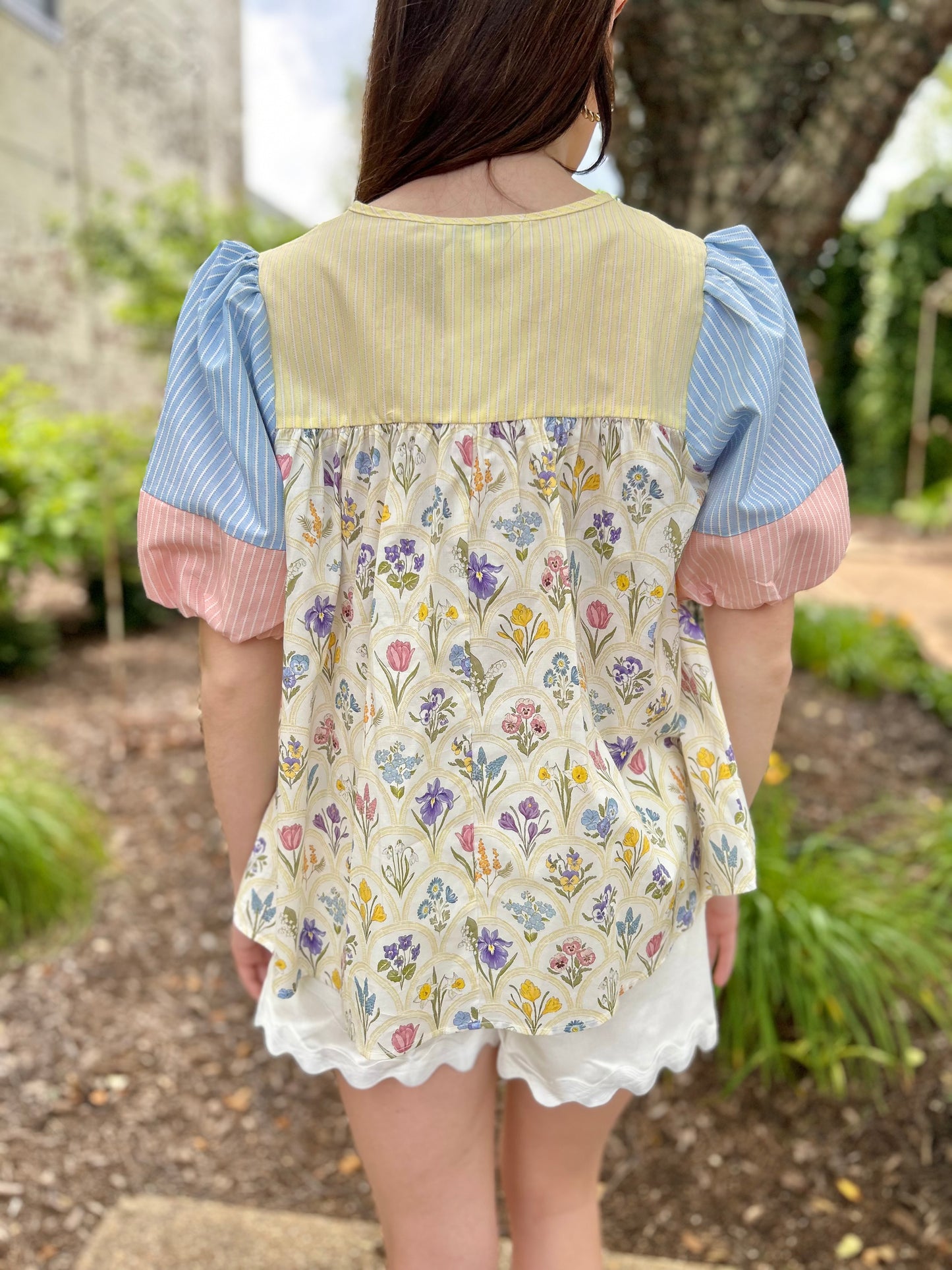 Let In The Light Pastel Print Top