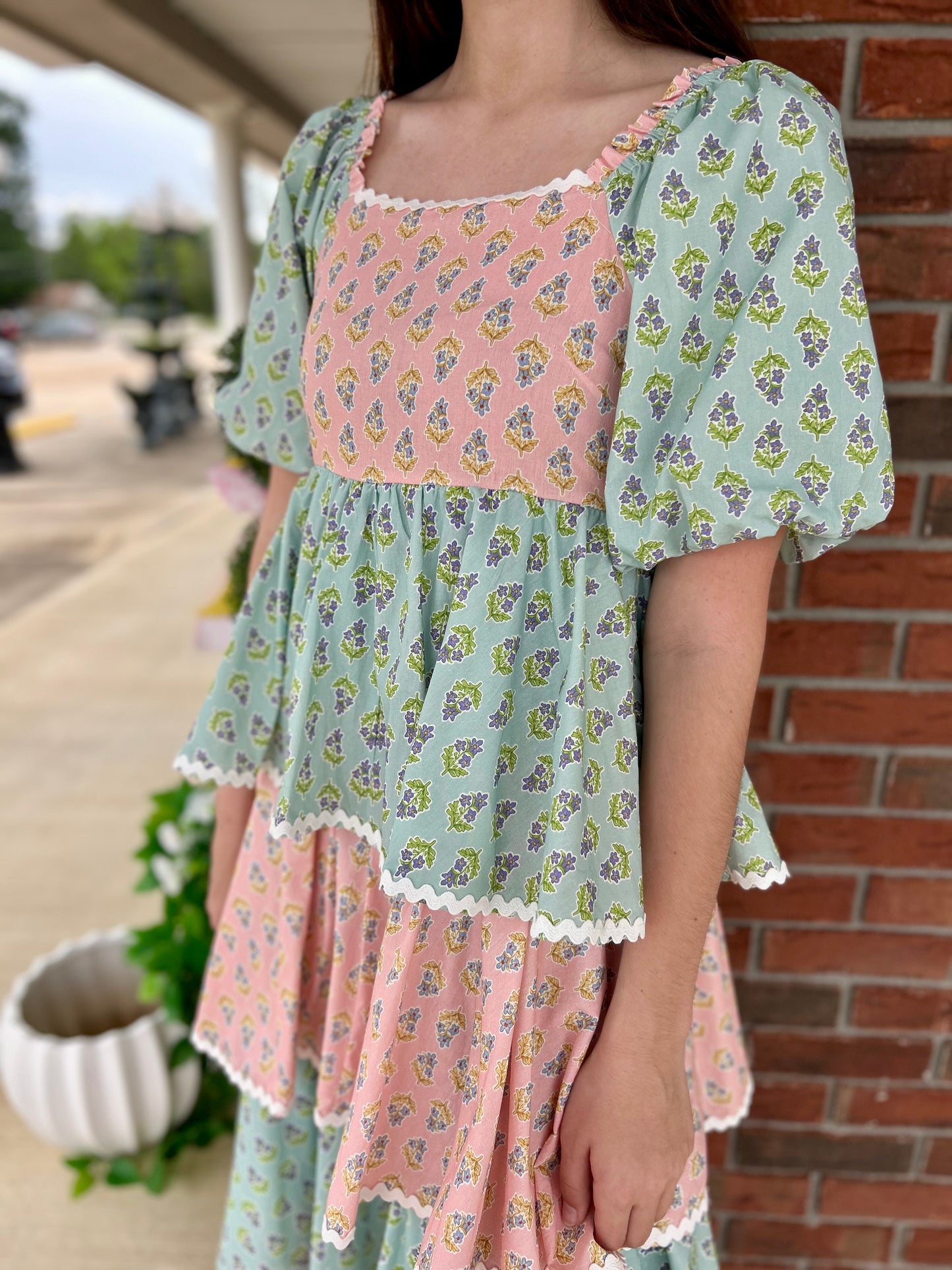 We Should Be Together Balloon Sleeve Tiered Maxi Dress