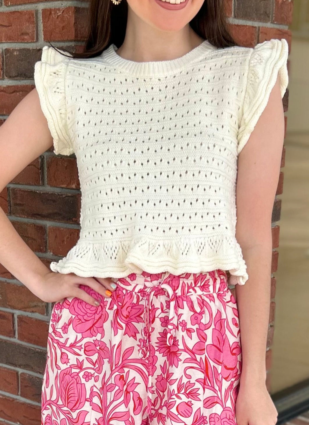 Hold You Dear Ivory Sleeveless Knit Top