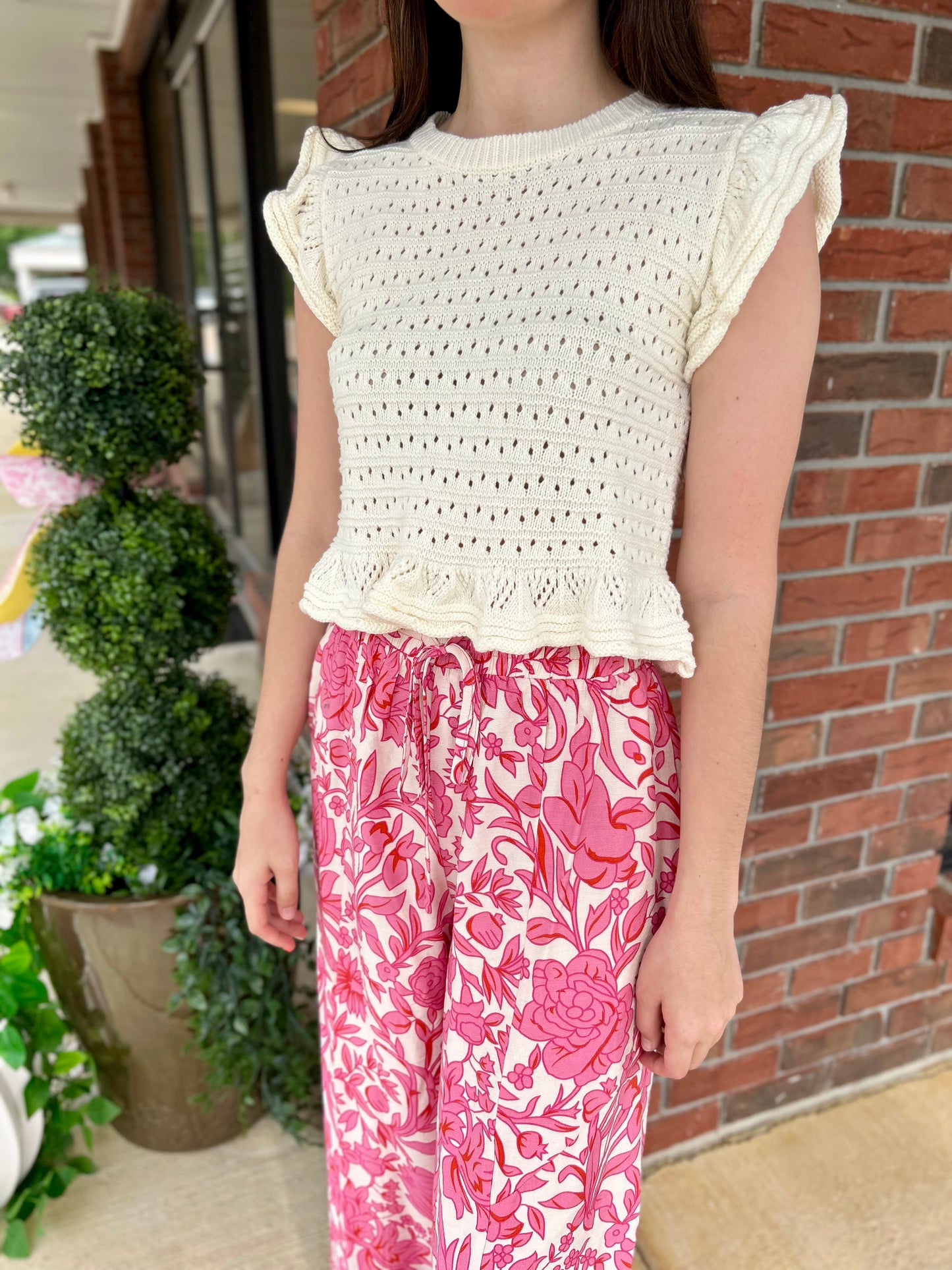 Hold You Dear Ivory Sleeveless Knit Top