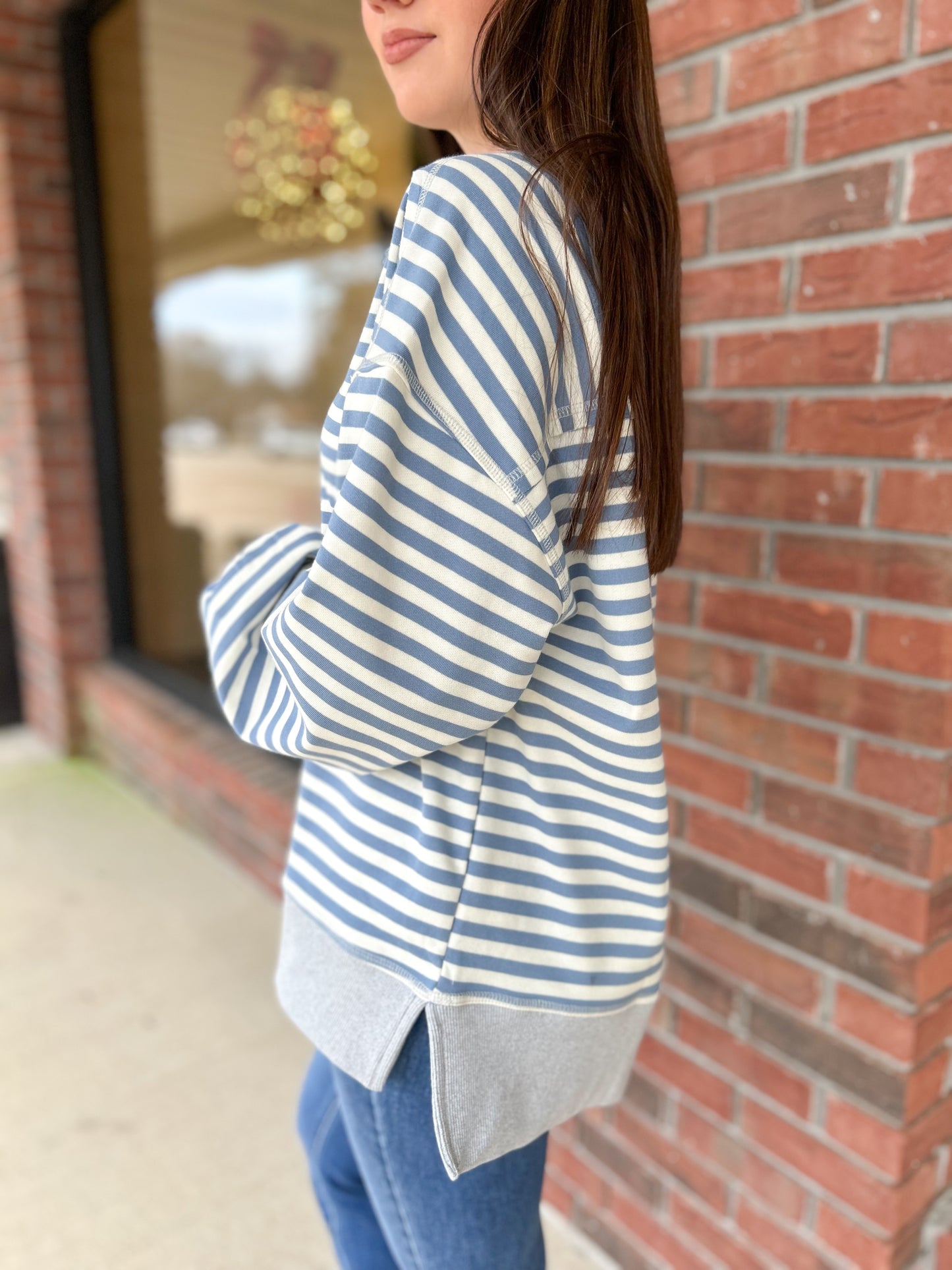 Comfy Blue Stripe Top
