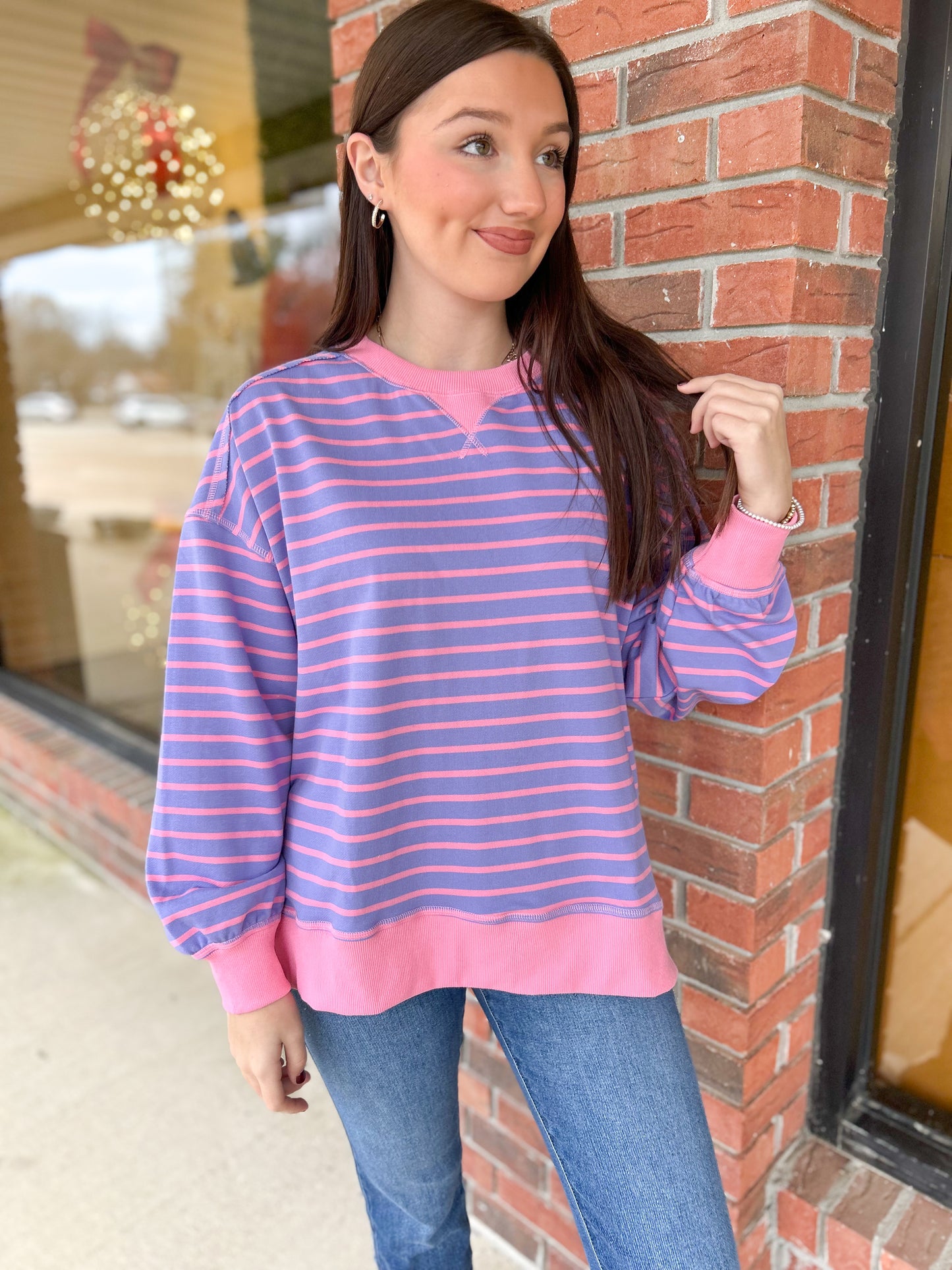 Comfy Lavender/Pink Stripe Top