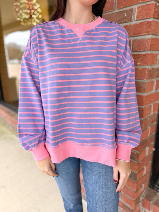 Comfy Lavender/Pink Stripe Top