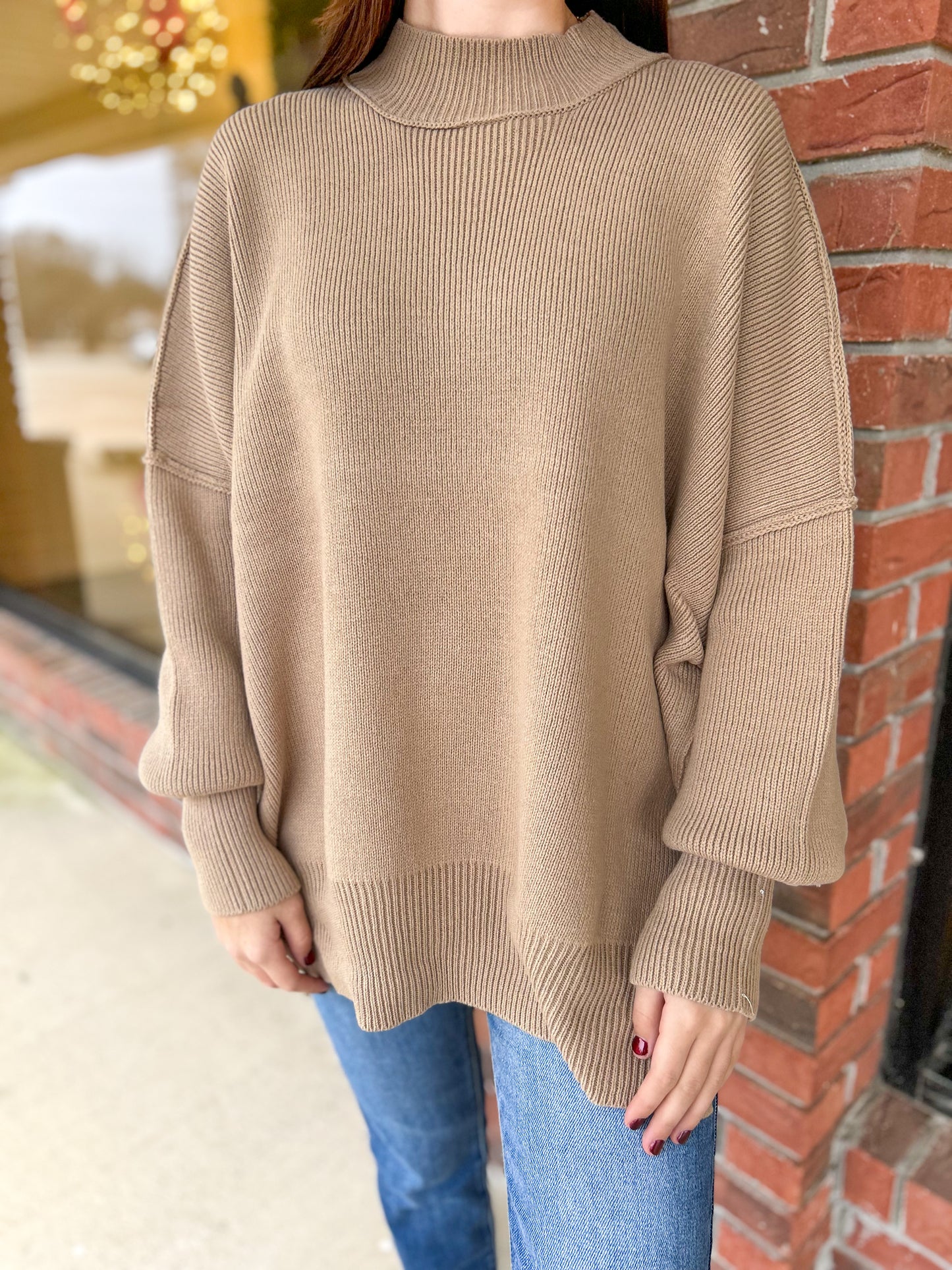 Zenana Side Slit Oversized Sweater (Multiple Colors Available)