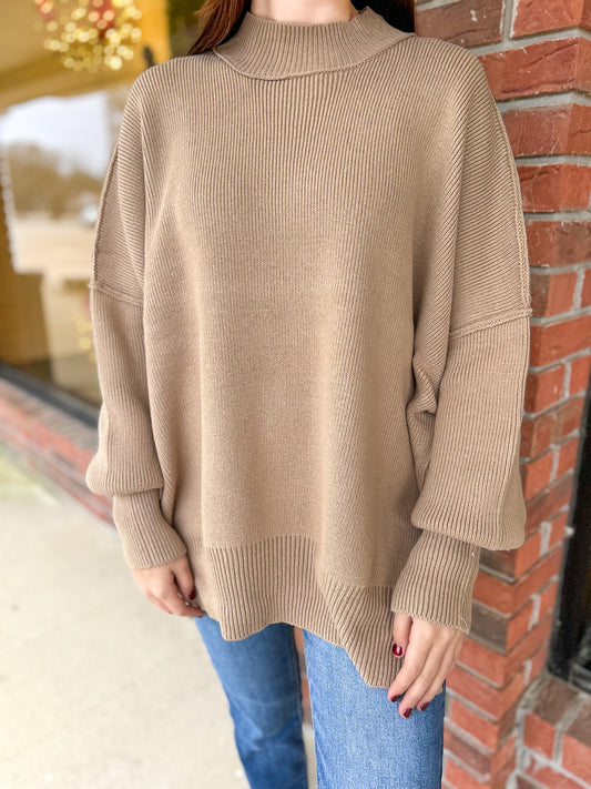 Zenana Side Slit Oversized Sweater (Multiple Colors Available)