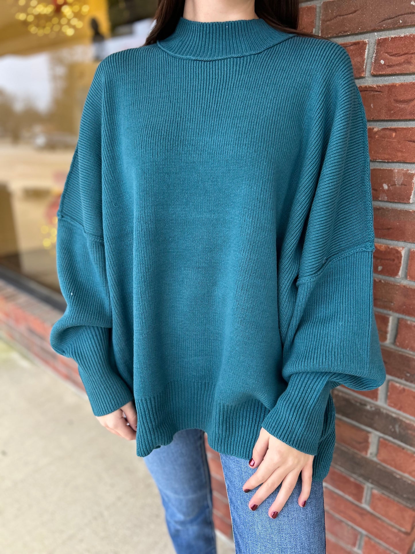 Zenana Side Slit Oversized Sweater (Multiple Colors Available)