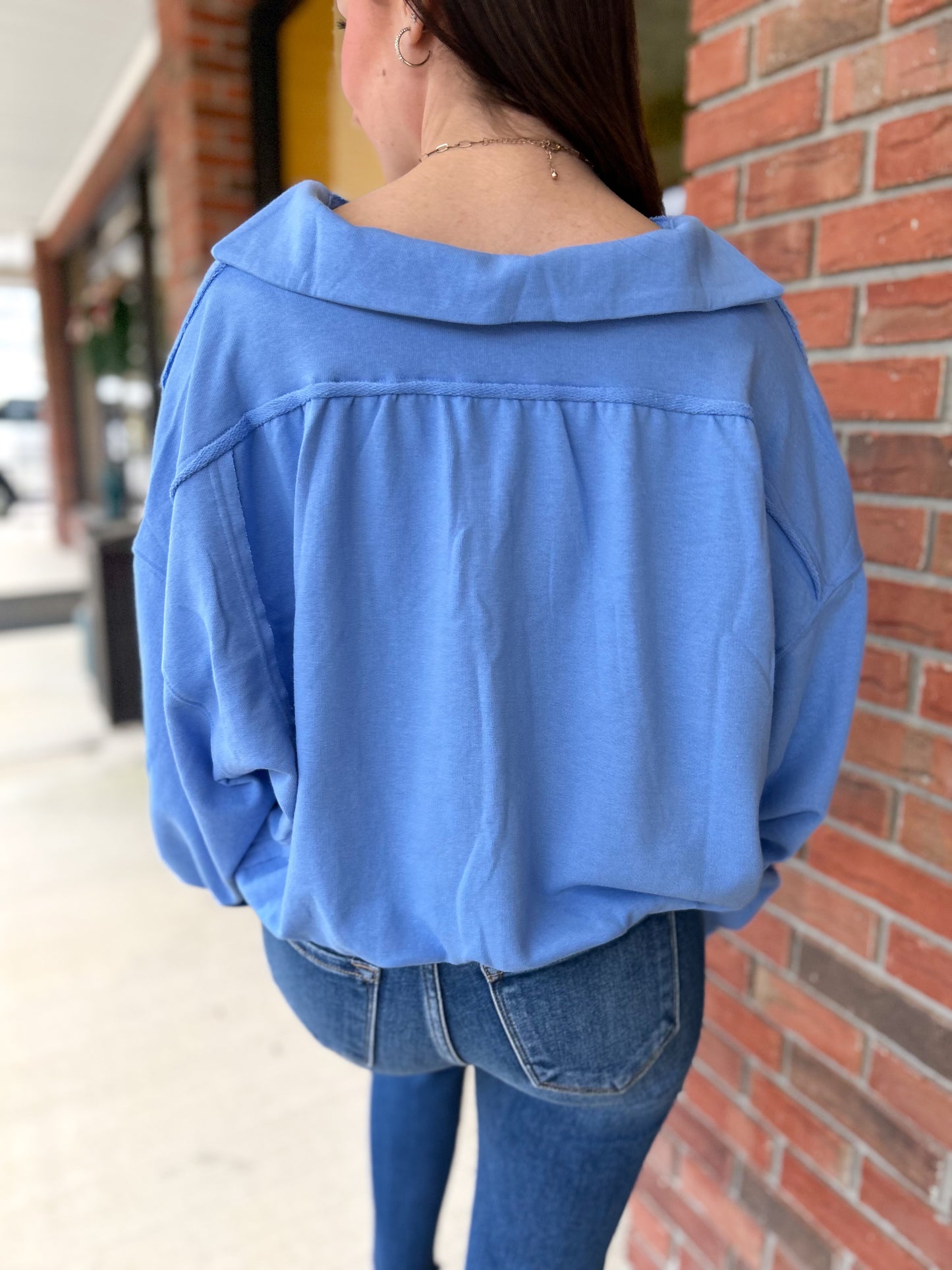 Zenana French Terry Collared Pullover (Multiple Colors Available)